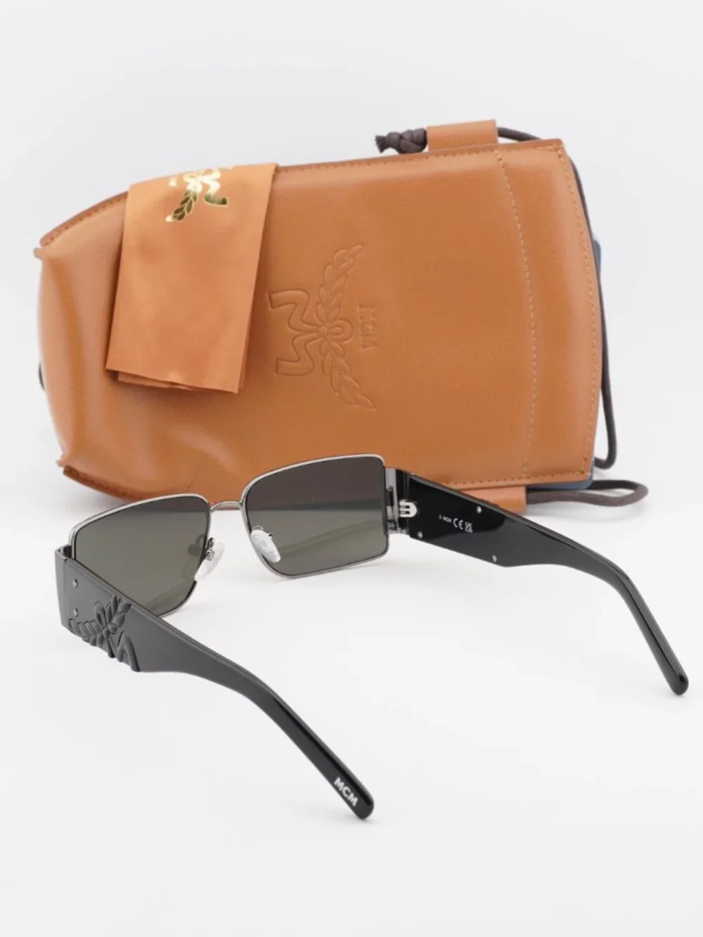 MCM MW0012 12A Rectangle Sunglasses – Dark Ruthenium / Dark Grey